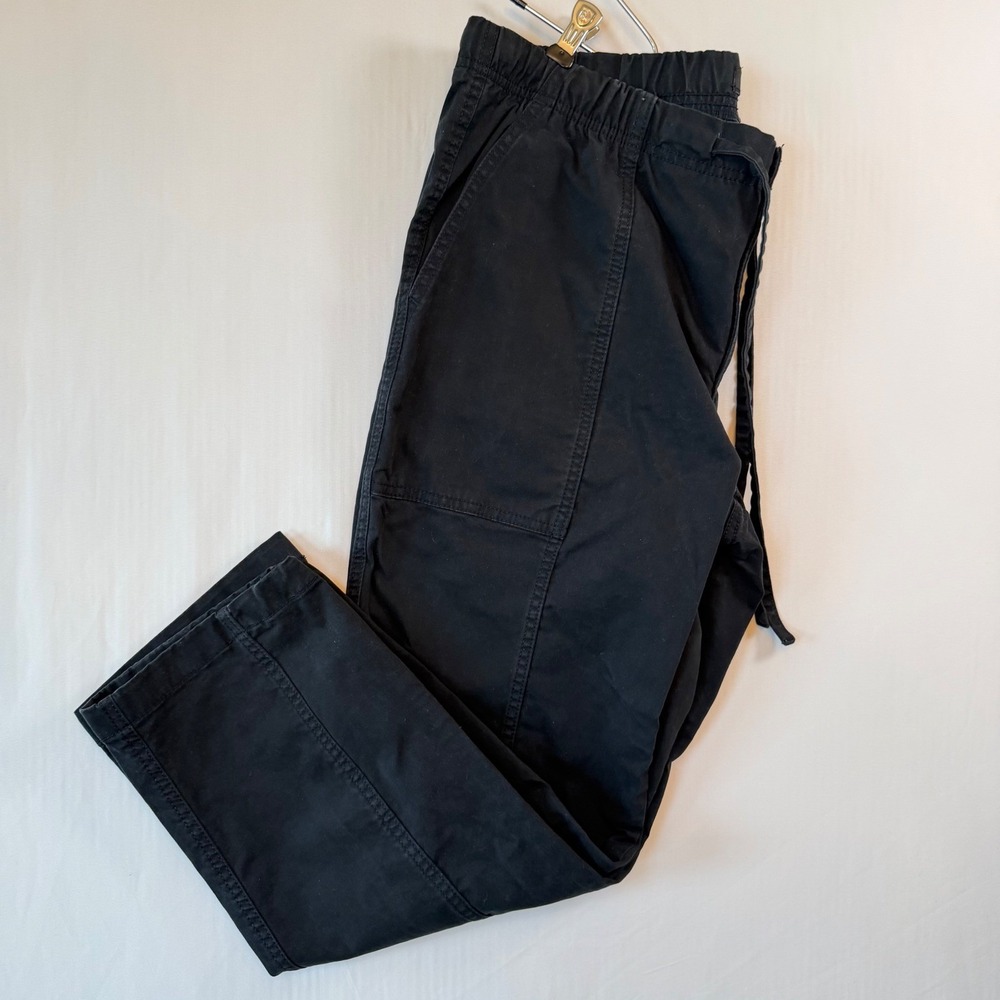 Banana Republic Womens Large Pants Tapered Mid Rise Ankle Black Utility